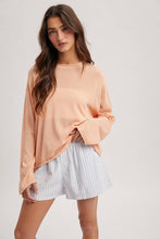 Wishlist Apparel - LIGHTWEIGHT ROLLED HEM SWEATER / WL25-12104: MELON / L
