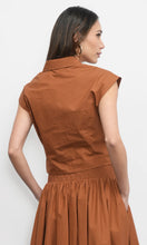 Greylin Elouise top in warm rust with draped front detail