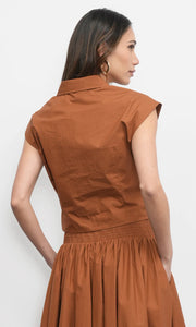 Greylin Elouise top in warm rust with draped front detail