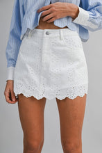 Eyelet Scallop Hem High Rise Micro Mini Skort