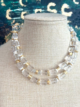 Quartz Barrel Bead and Gold Necklace 