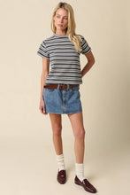 Olivaceous - Riley Multi Stripe Tee: Navy Cream Mocha / S