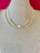 Gold Disk Pearl Necklace