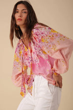 hale bob floral long sleeve blouse