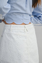 Eyelet Scallop Hem High Rise Micro Mini Skort