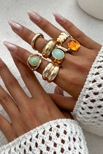 Lyonlee - Chunky Ring Set with Gemstones: 1