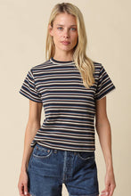 Olivaceous - Riley Multi Stripe Tee: Navy Cream Mocha / S