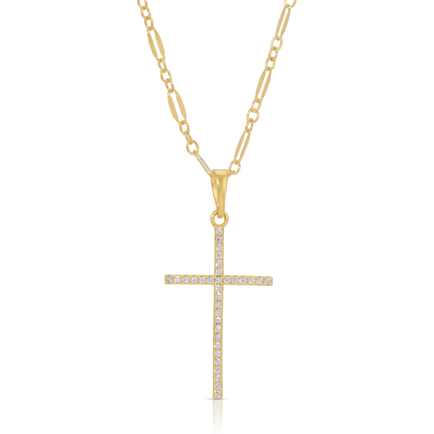 CZ Cross Whisper Necklace