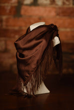 Chocolate brown Tatum James Designs Solid Fringe Scarf