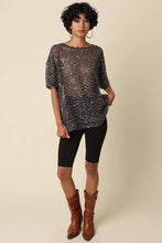 Olivaceous - Rena Sequin Mesh Top: Brown / Contemporary / S