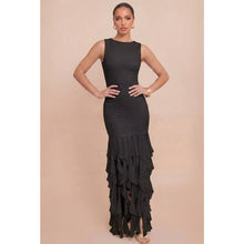 Luxxel - CROCHET RUFFLE HEM DRESS: TAUPE / S-M-L(2-2-2)