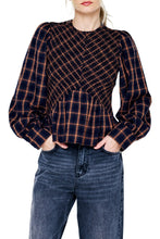 Larue Plaid Smocked Long Sleeve Top
