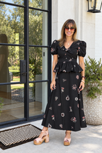 Azora Embroidered Topstitched Maxi Skirt