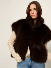 Dark brown Silky Fur Vest with a plush texture