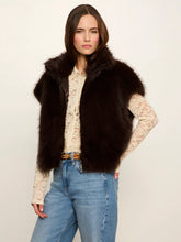 Dark brown Silky Fur Vest with a plush texture