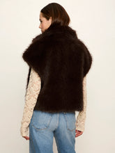 Dark brown Silky Fur Vest with a plush texture