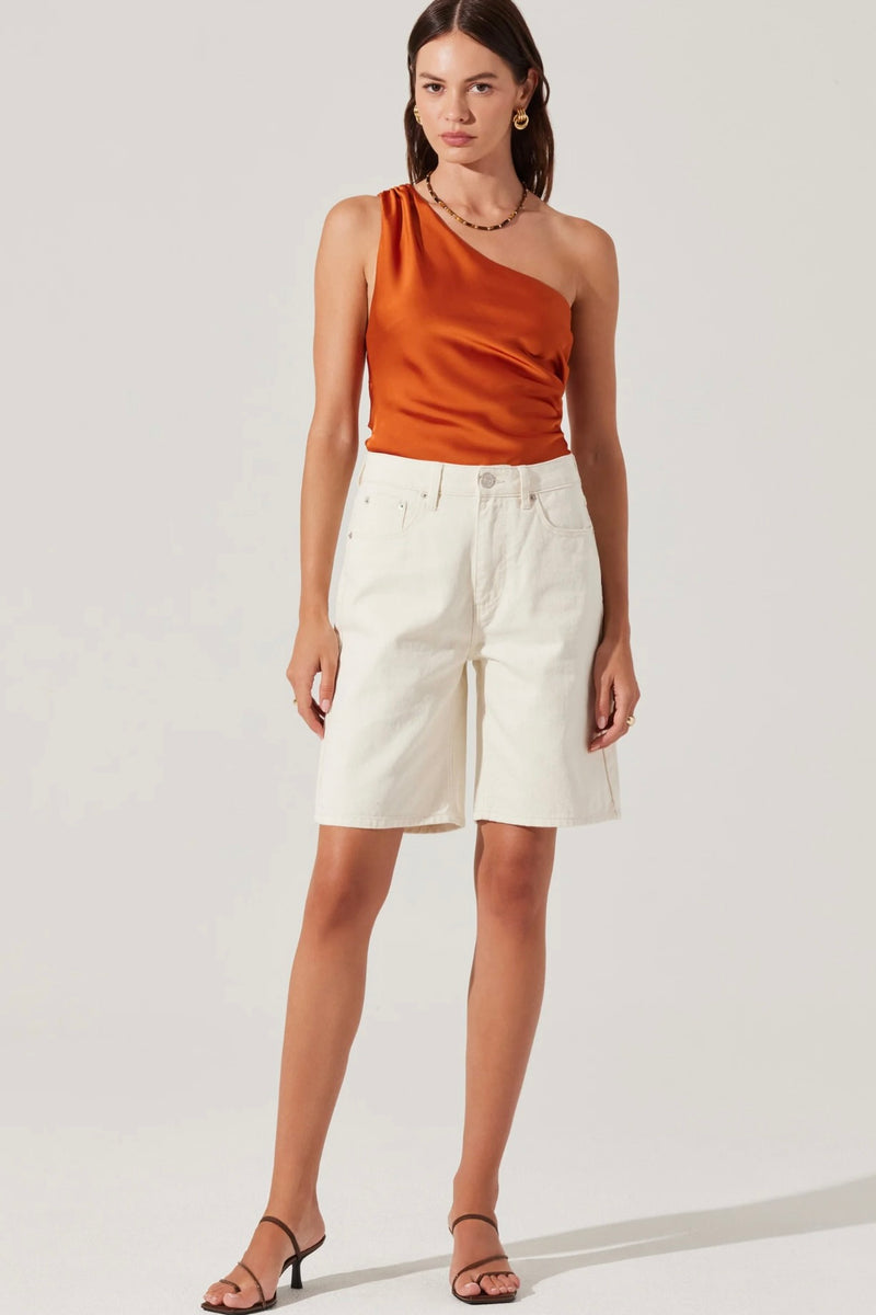 Francis Satin One Shoulder Top