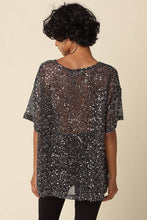 Olivaceous - Rena Sequin Mesh Top: Brown / Contemporary / S