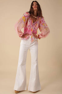 pink floral hale bob blouse