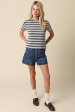 Olivaceous - Mila Stripe Baby Tee: Cream Brown / Contemporary / M