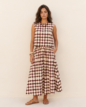 Bordeaux Dot Midi Skirt