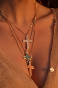 coral joy dravecky cross necklace