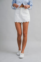 Eyelet Scallop Hem High Rise Micro Mini Skort