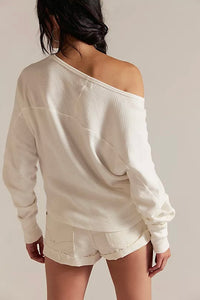off the shoulder ivory long sleeve free people