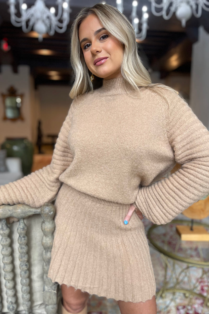 gabrielle balloon sleeve sweater in natural