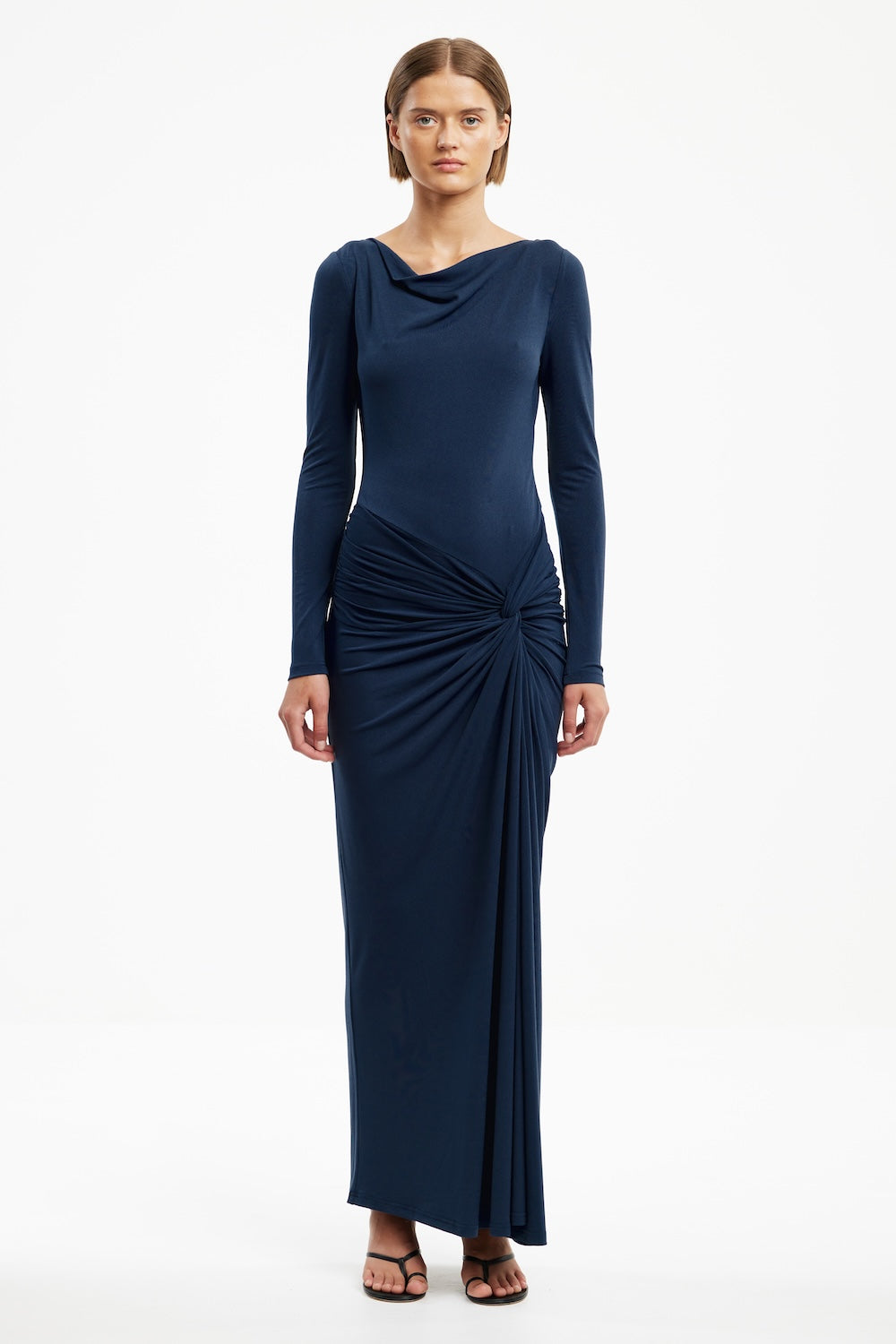 Front view of the Saralyn Long Sleeve Maxi Dress