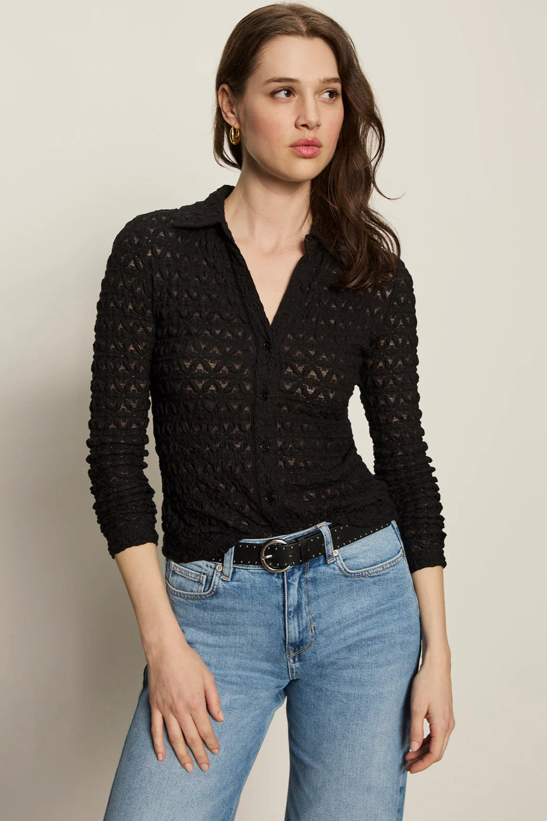 Dreamgirl Lace Button Up