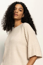 Model wearing the Ribbed Sweater Tee from Sanctuary