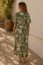 Floral Print Midi Shirt Dress