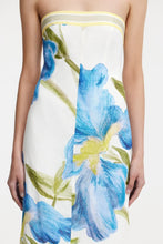 white dress with bold floral print and contrast band Significant Other