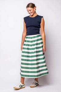 Bold Stripe Midi Skirt