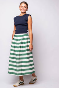 Bold Stripe Midi Skirt