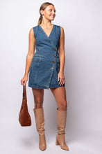 NORA DENIM WRAP MINI DRESS