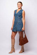 NORA DENIM WRAP MINI DRESS