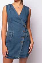 NORA DENIM WRAP MINI DRESS