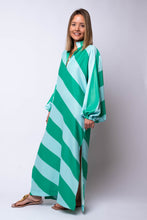Coco Caftan - Green Stripe