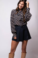 Polka Dot Neck Bow Top