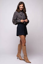 Polka Dot Neck Bow Top