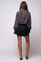 Polka Dot Neck Bow Top