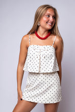 crop top and mini skort polka dot set