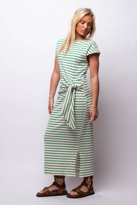 Verde Striped Midi