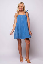 blue cotton poplin mini dress