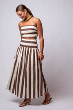 Espresso Stripe Maxi Skirt