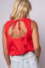 red open back top