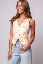 floral vest eyelet