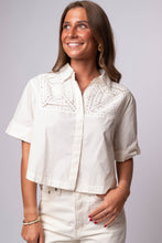  Montana Blouse showing crochet front yoke detail